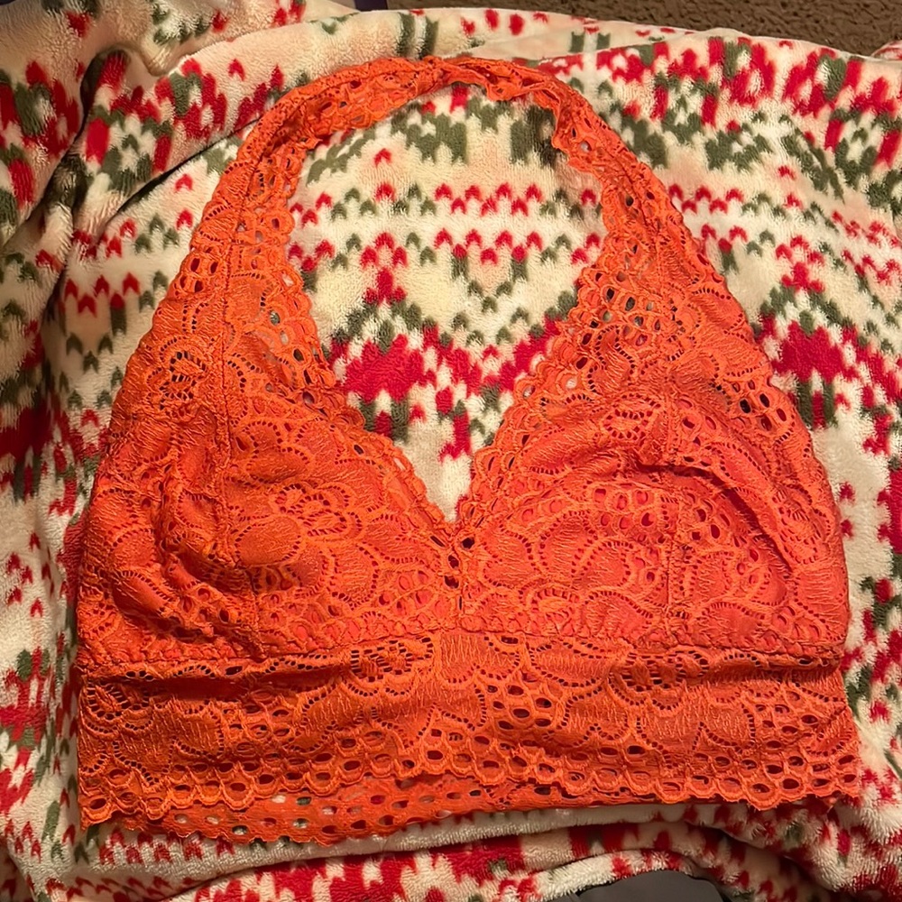 Orange halter bralette